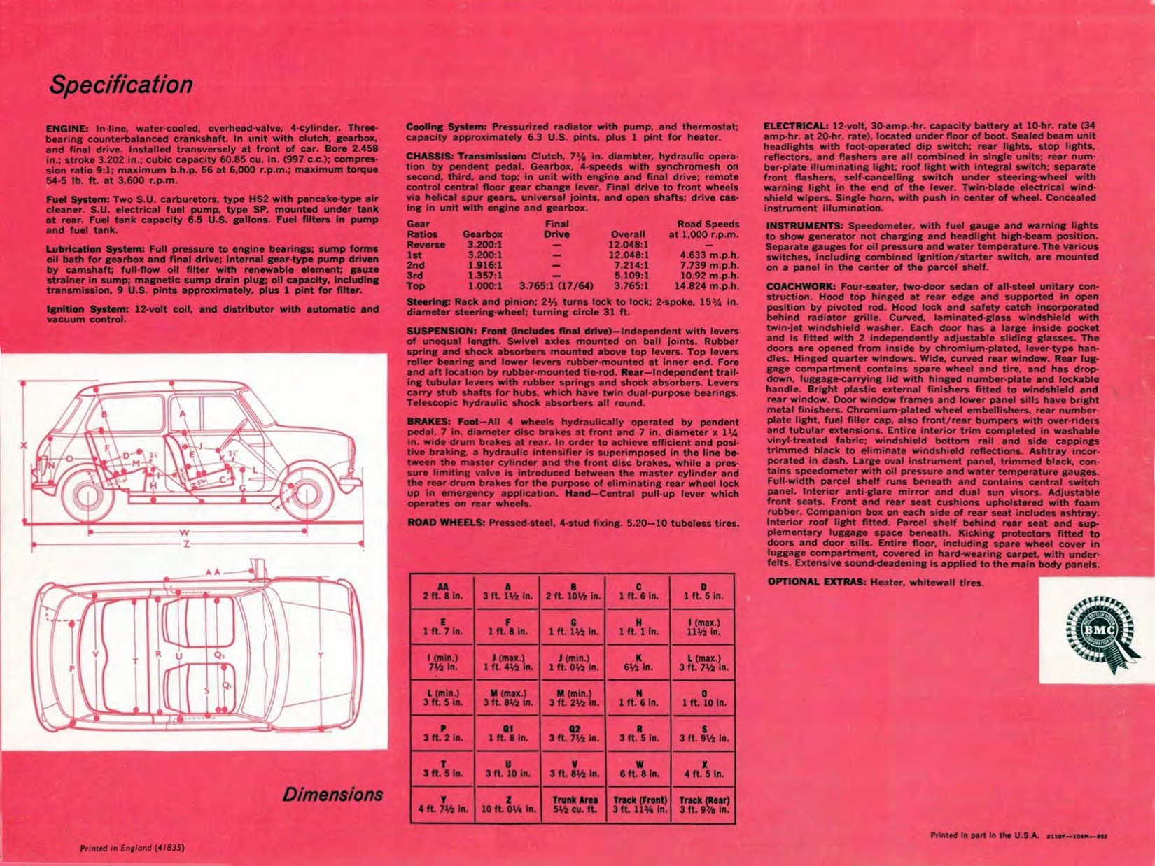 1962 Austin Cooper 850 Brochure Page 4